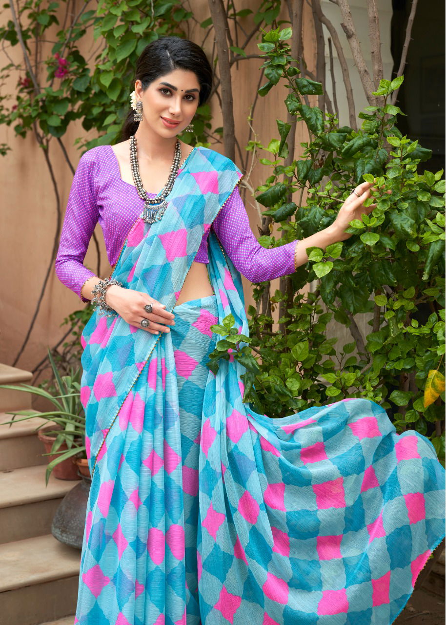 Kashvi Tanishq Fancy Printed Designer Chiffon Ethnic Wear Saree Collection 
